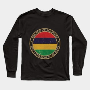 Vintage Republic of Mauritius Africa African Flag Long Sleeve T-Shirt